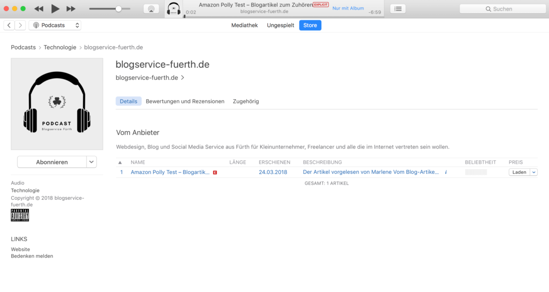 Das Amazon Polly Wordpress Plugin Lass deine Artikel vorlesen